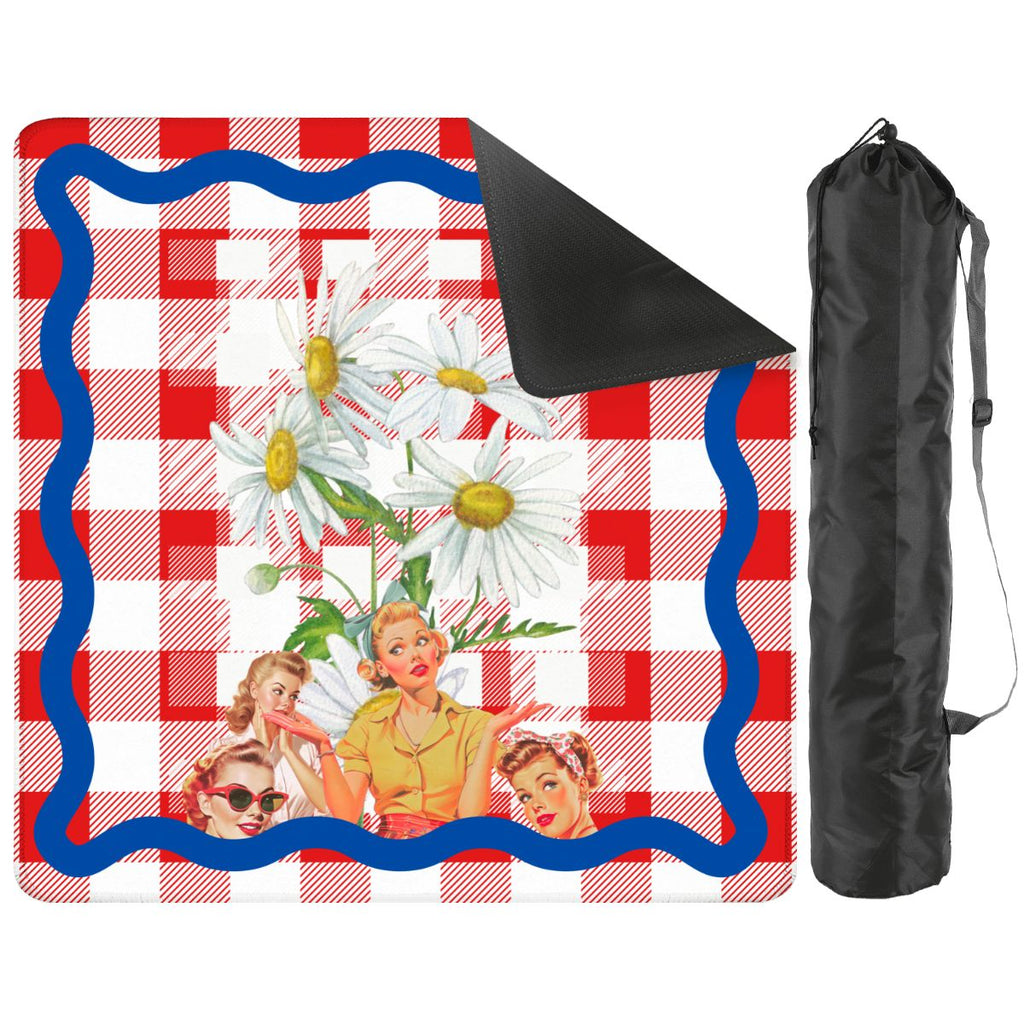 The Real Mahj Wives Red Gingham Nostalgic Mahjong Mat