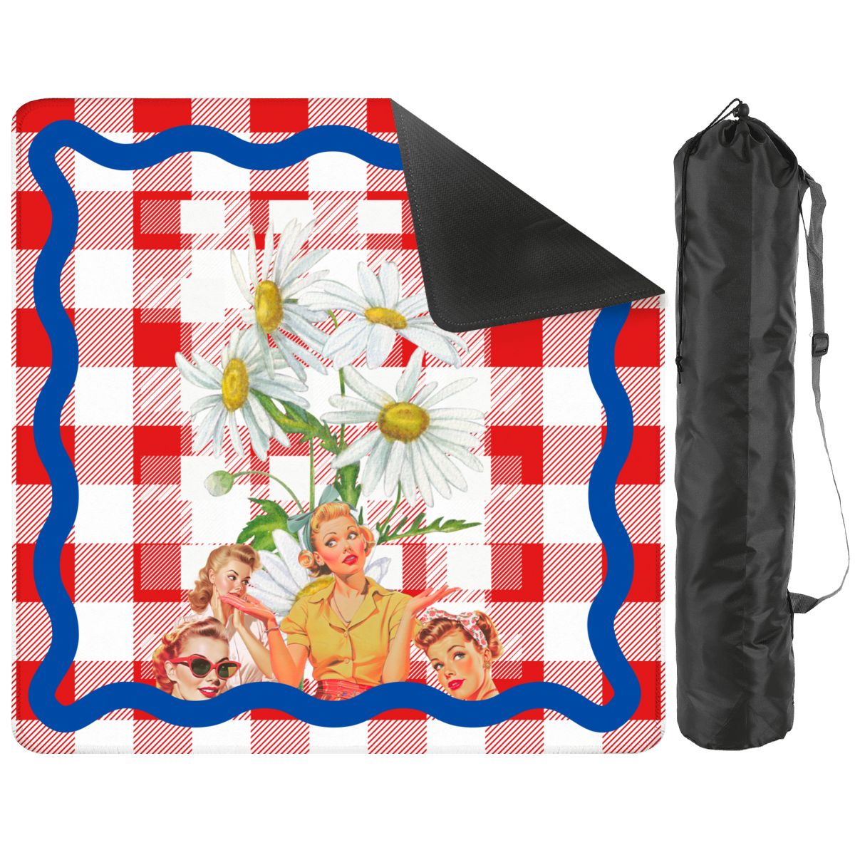 The Real Mahj Wives Red Gingham Nostalgic Mahjong Mat