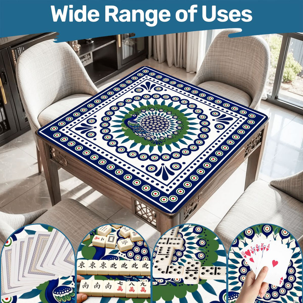 Porcelain Peacock Eye Pottery Inspired Mahjong Mat
