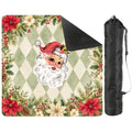Vintage Santa Harlequin Romance Green Christmas Mahjong Mat