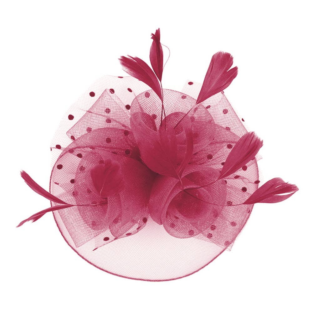 Feather Mesh Flower Fascinator / Headband