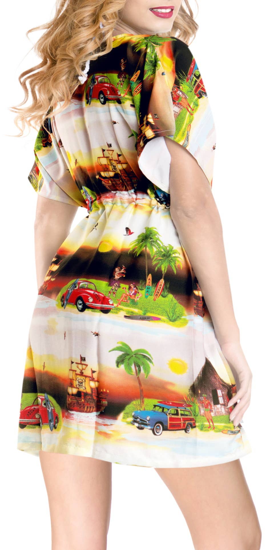 LA LEELA Womens Beach Wear CoverUp XL-XXL Black-AC604