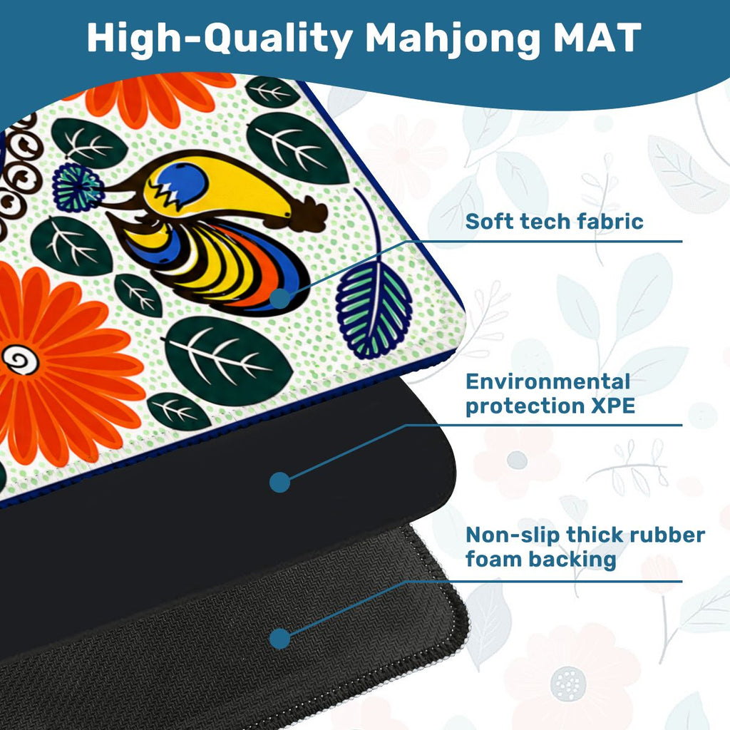 Roosters In The Sun Pottery Inspired Mahjong Mat