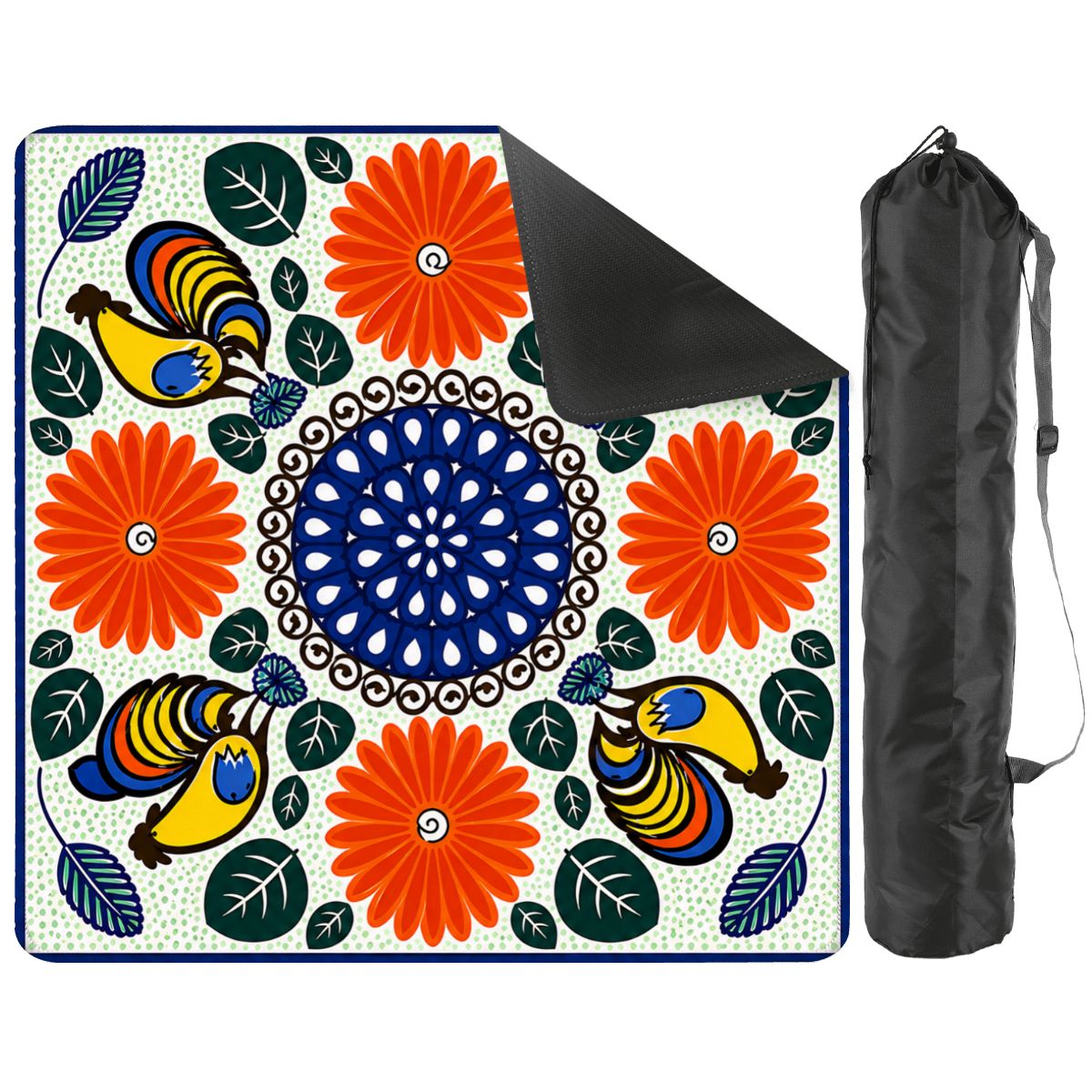 Roosters In The Sun Pottery Inspired Mahjong Mat