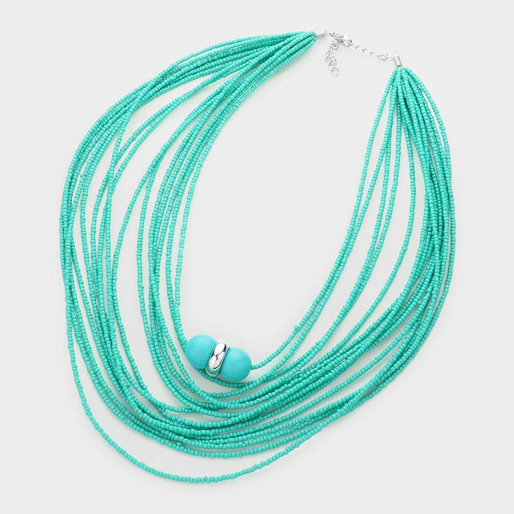 Seed Beaded Bib Necklace