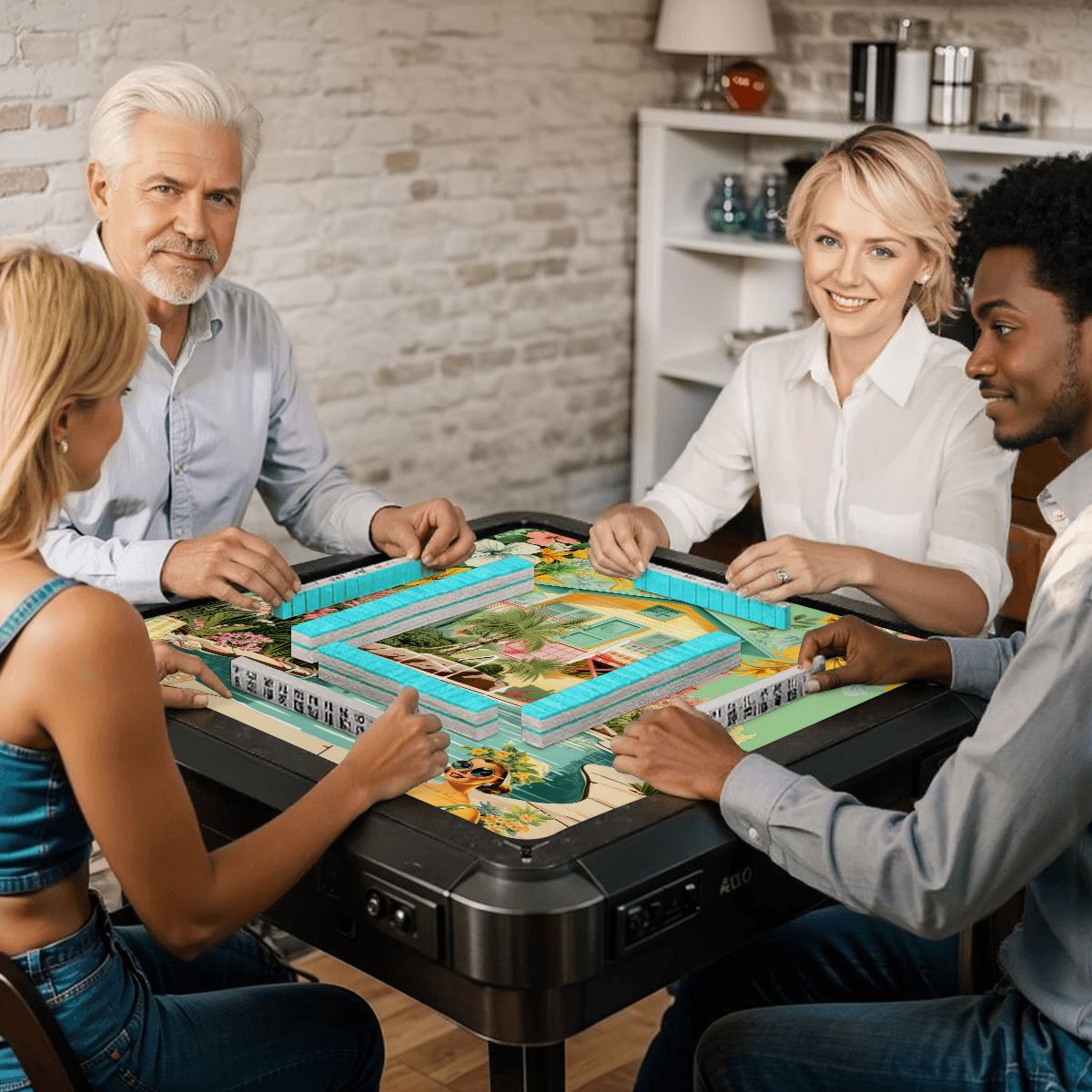 Palms and Paradise Nostalgic Mahjong Mat