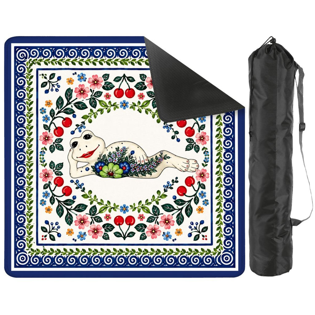 Cherry Toad Polish Pottery Inspired Mahjong Mat