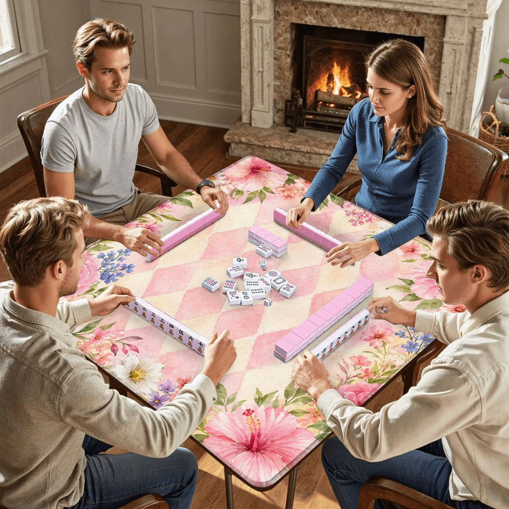 Harlequin Romance Petals Of Pink Vintage Inspired Mahjong Mat