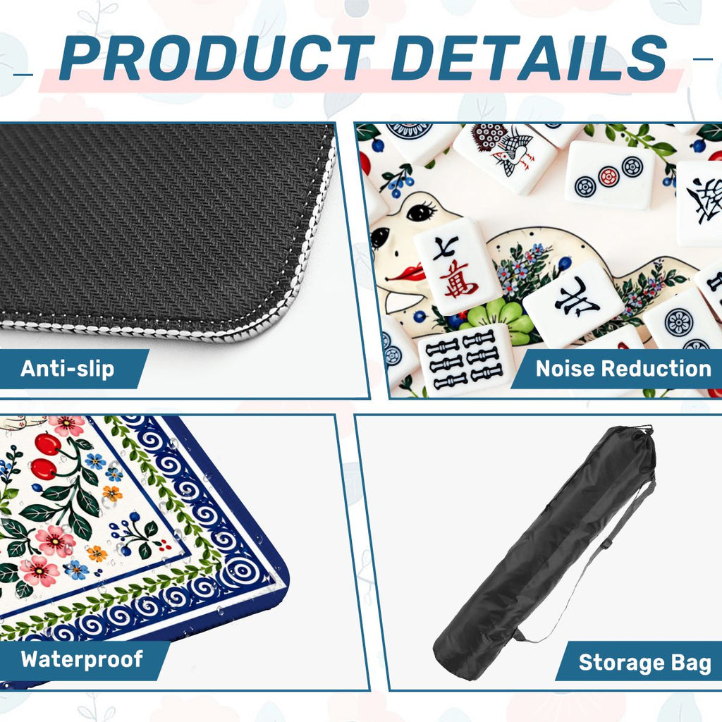 Cherry Toad Polish Pottery Inspired Mahjong Mat