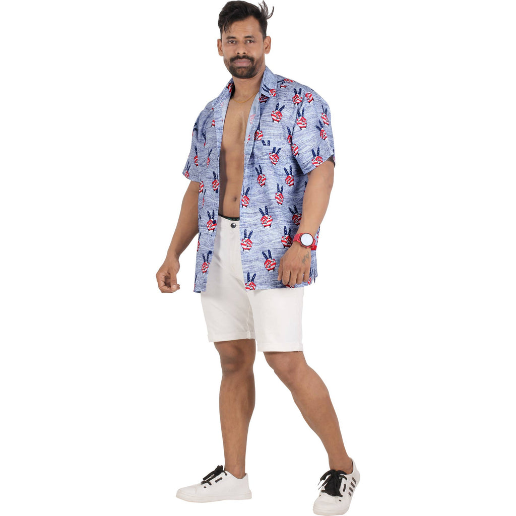 Men's Patriotic 4th of July American USA Flag Peace  P00128