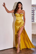 EMBELLISHED SATIN CORSET DRESS