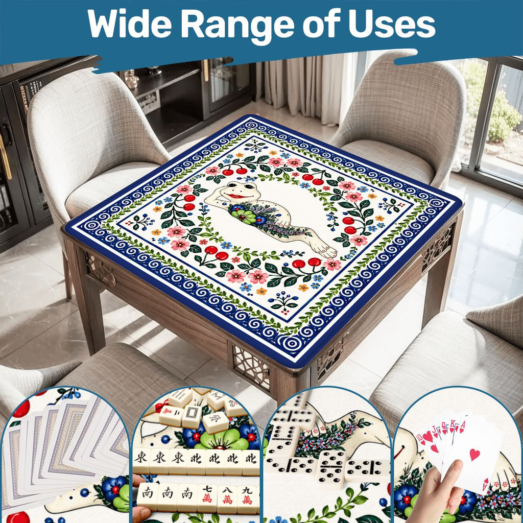 Cherry Toad Polish Pottery Inspired Mahjong Mat