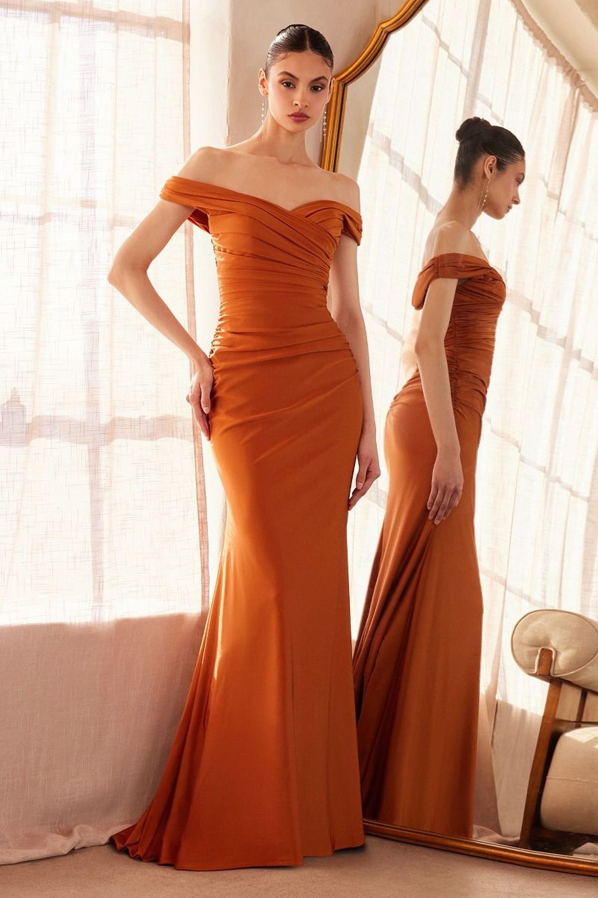 Ladivine Amoris T402 Dress Off the Shoulder Fitted Gown